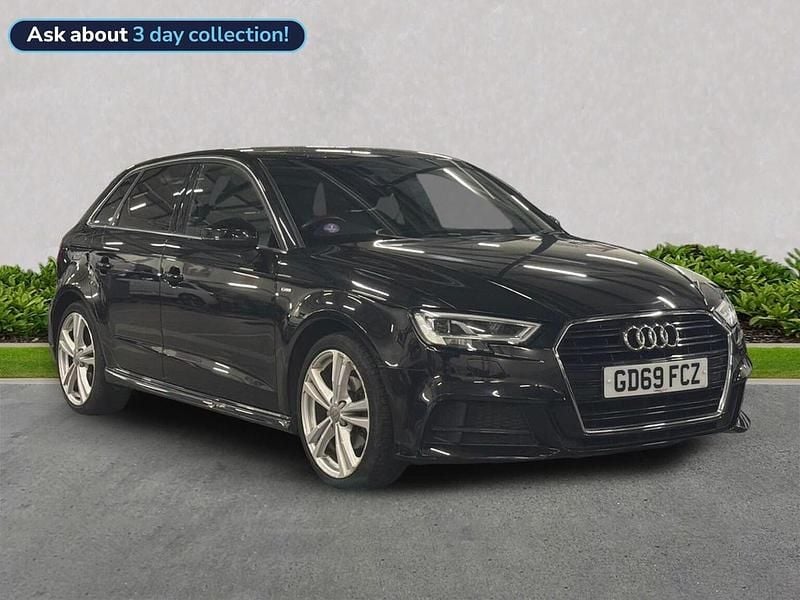 Black Used 2019 Audi A3 Sportback S-Line Hatchback | £17,659 (Fair price) - Image 1/2