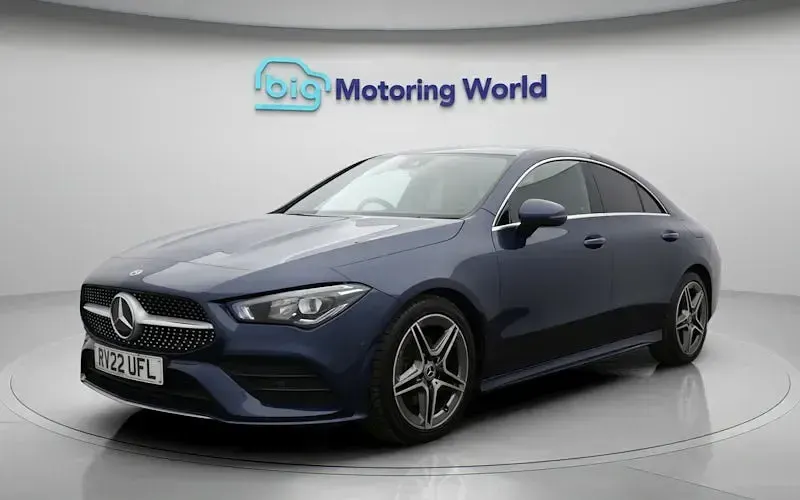 Used Mercedes CLA180 AMG line 136 HP (100 kW) 2022 Blue Coupe