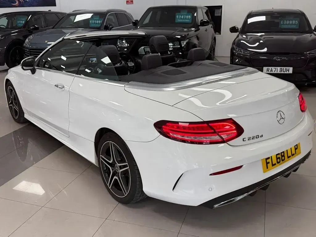 Used Mercedes C220 AMG line 194 HP (142 kW) 2018 White Cabriolet