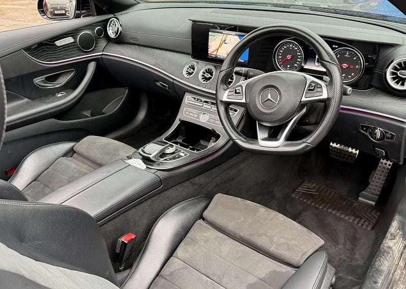 Used Mercedes E220 AMG line 194 HP (142 kW) 2017 Black Cabriolet