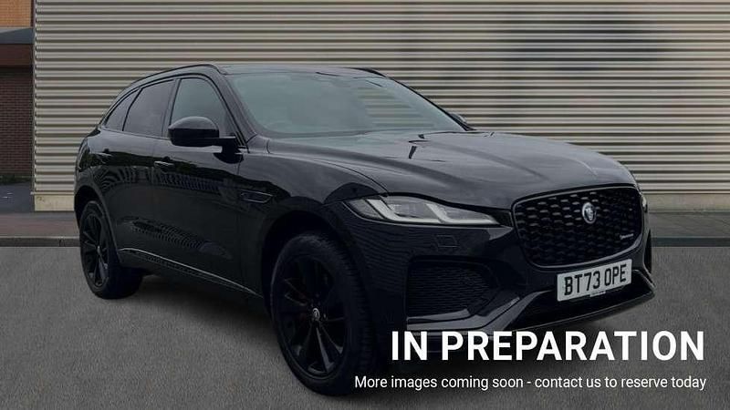Metallic santorini black Used 2023 Jaguar F-Pace R-Dynamic SUV | £39,030 (Expensive) - Image 1/4