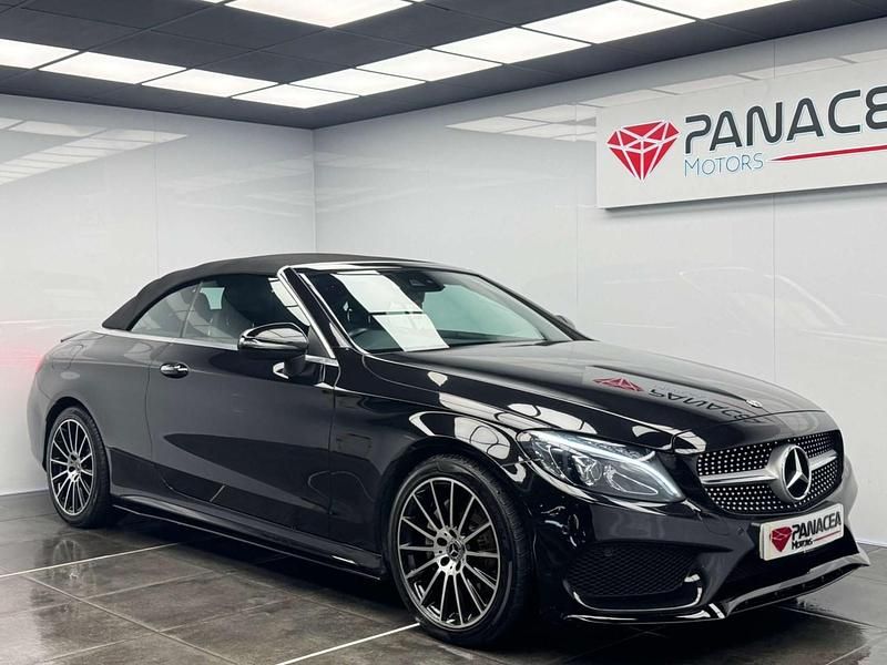 Black Used 2018 Mercedes C220 AMG line Cabriolet | £15,590 (Fair price) - Image 1/4