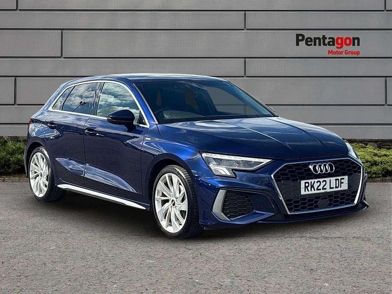 Blue Used 2022 Audi A3 S-Line Hatchback | £20,316 (Good price) - Image 1/4