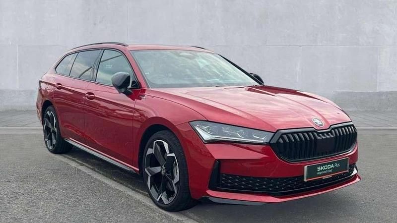 Carmine red metallic Used 2025 Skoda Superb SportLine Estate | £38,990 - Image 1/4