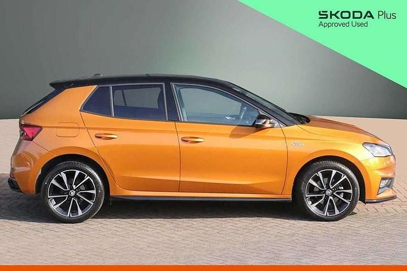 Used Skoda Fabia Monte Carlo 113 HP (83 kW) 2024 Phoenix orange metallic black magic pearl effect Hatchback