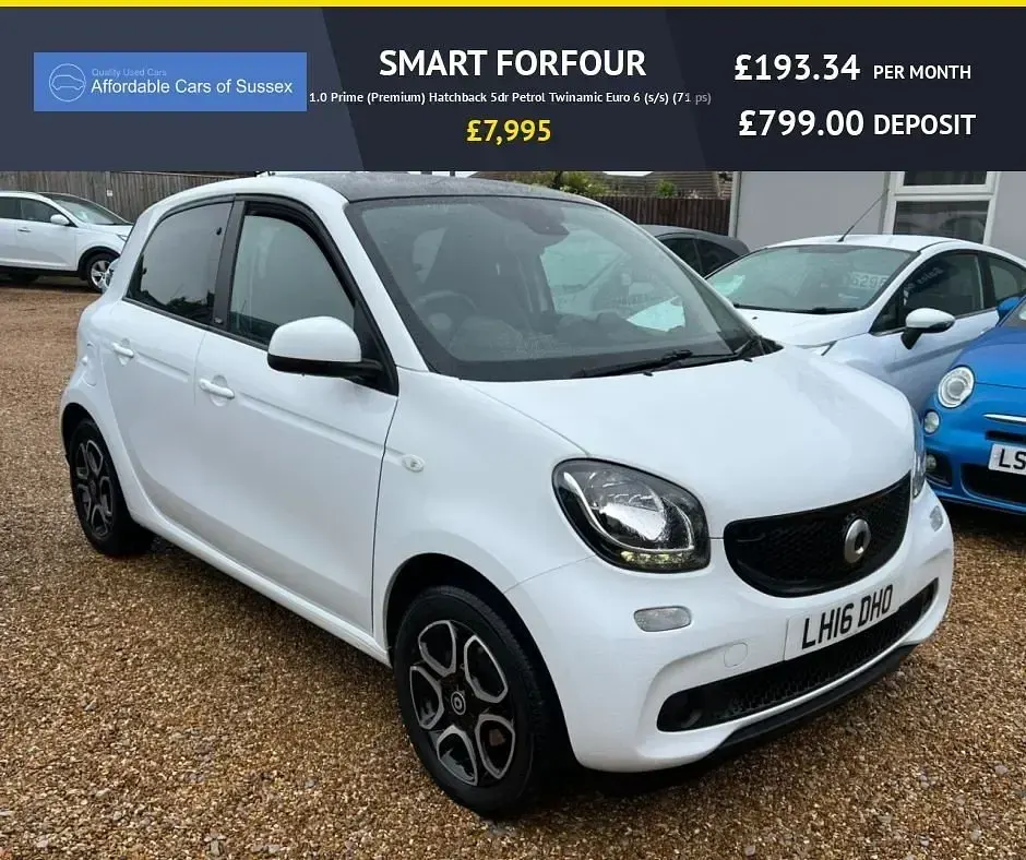 Used Smart ForFour Premium 71 HP (52 kW) 2016 White Hatchback
