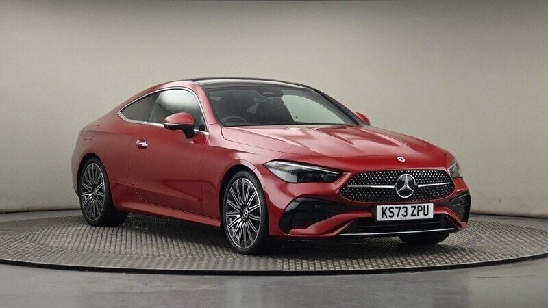 Patagonia red metallic finish Used 2023 Mercedes CLE300 AMG line Coupe | £45,300 - Image 1/4