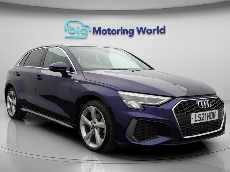 Blue Used 2021 Audi A3 Sportback e-tron S-Line Sedan | £18,700 (Good price) - Image 1/4