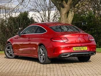 Used Mercedes C300 AMG line 258 HP (189 kW) 2018 Red Coupe