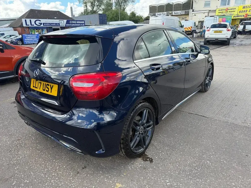 Used Mercedes A200 AMG line 136 HP (100 kW) 2017 Blue Hatchback