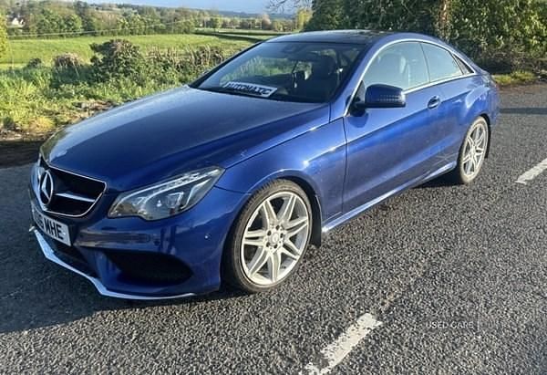 Used Mercedes E220 AMG line 177 HP (130 kW) 2016 Blue Coupe