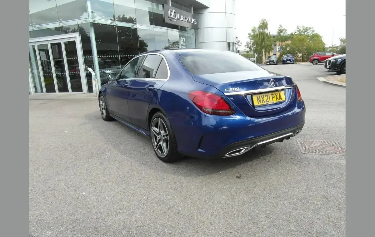 Used Mercedes C200 AMG line 180 HP (132 kW) 2021 Blue Sedan