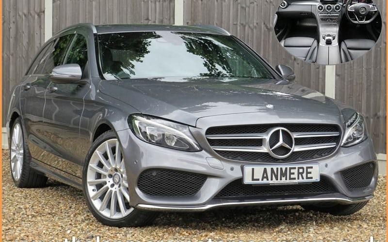 Used Mercedes C200 AMG line 136 HP (100 kW) 2017 Selenite grey Estate