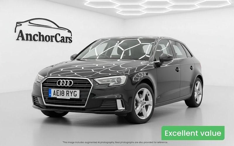 Black Used 2018 Audi A3 Sportback Sport Hatchback | £14,690 (Fair price) - Image 1/4