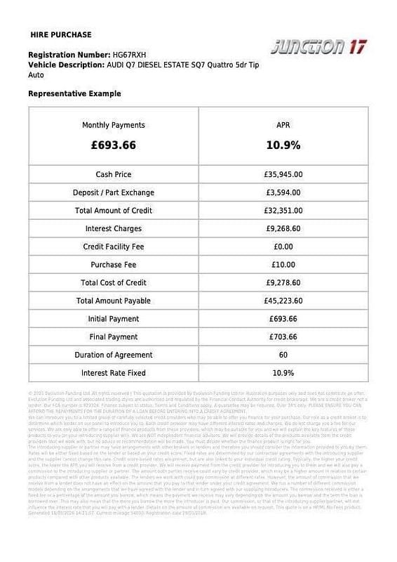 Used Audi SQ7 Business 435 HP (319 kW) 2018 Black SUV