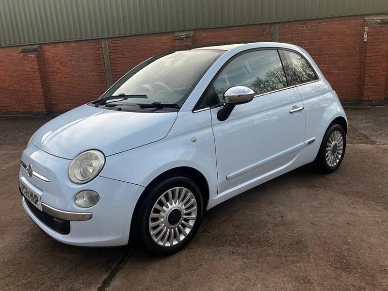 Used Fiat 500 Lounge 69 HP (50 kW) 2009 Blue Cabriolet