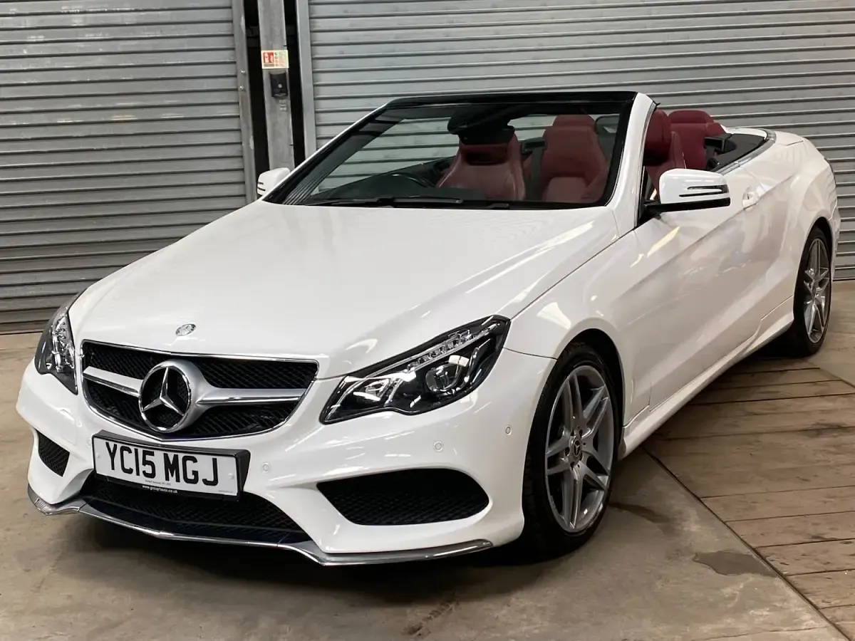 Used Mercedes E250 AMG line 204 HP (150 kW) 2015 White Cabriolet