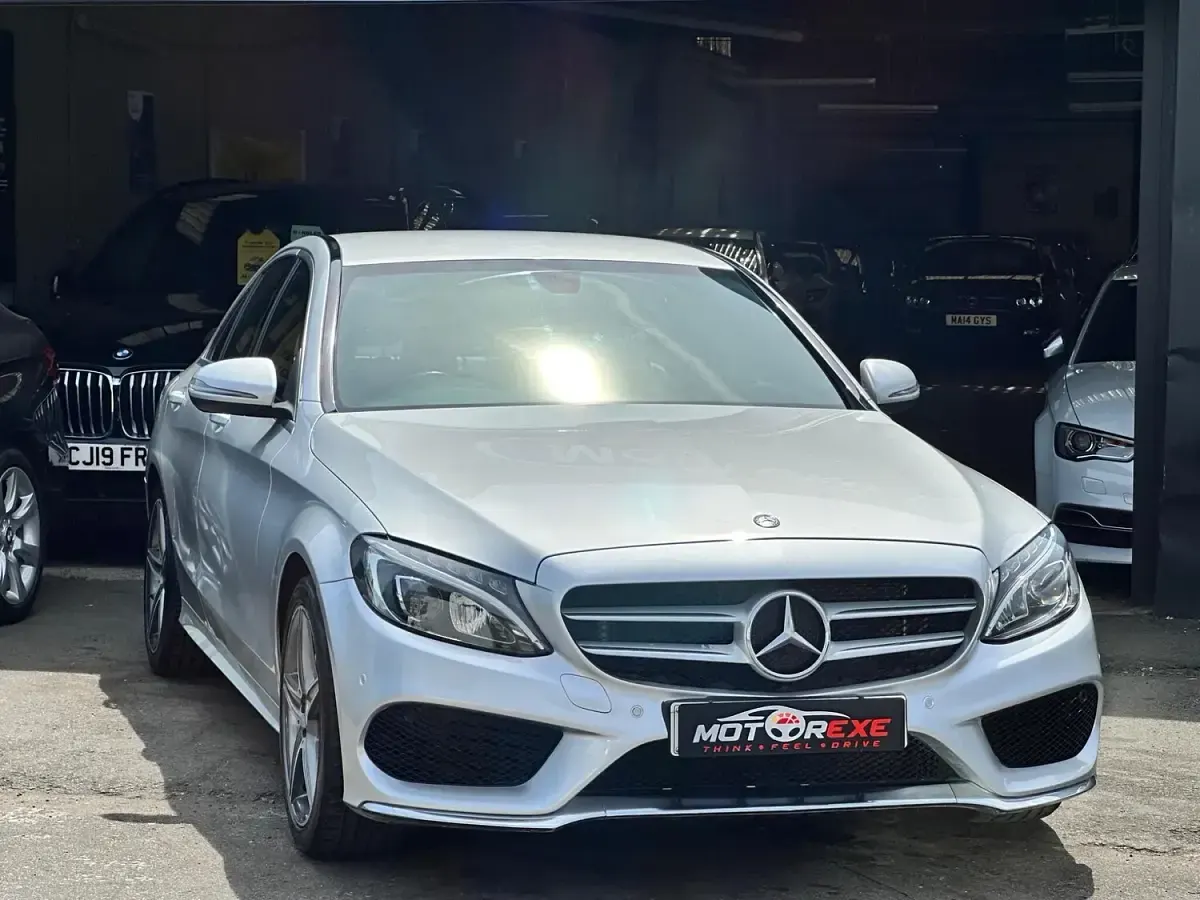 Used Mercedes C220 AMG line 170 HP (125 kW) 2015 Silver Sedan