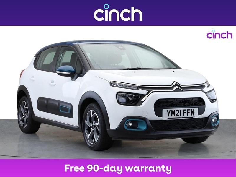 White Used 2021 Citroën C3 PureTech Hatchback | £9,549 (Fair price) - Image 1/3