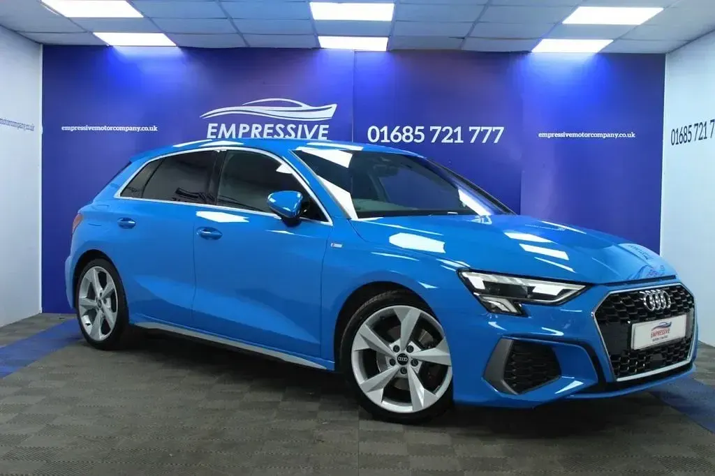 Used Audi A3 S-Line 150 HP (110 kW) 2021 Blue Sedan