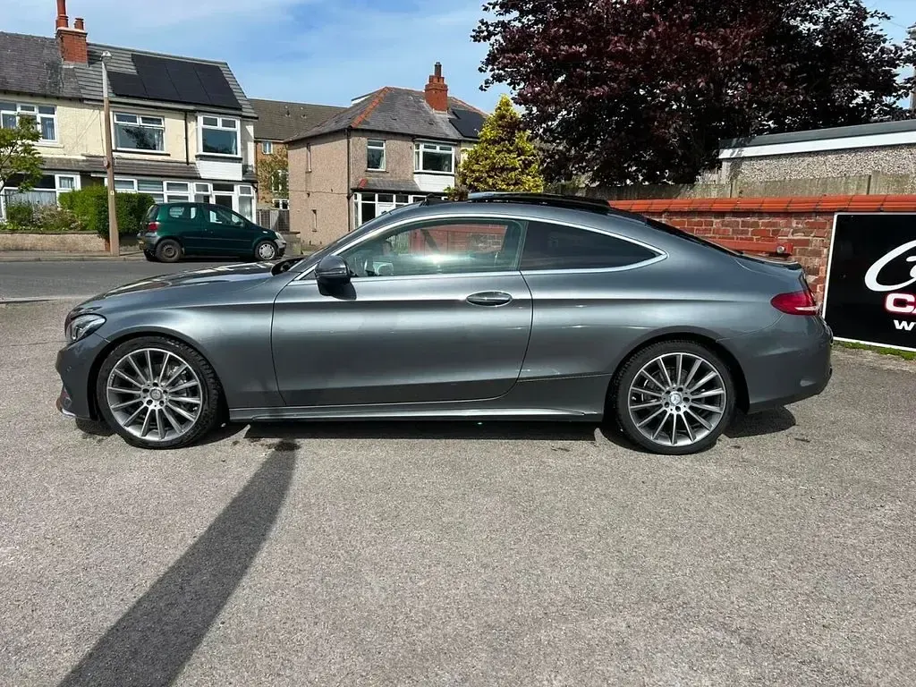 Used Mercedes C220 AMG line 170 HP (125 kW) 2017 Grey Coupe