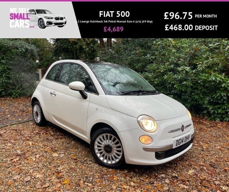 White Used 2014 Fiat 500 Lounge Hatchback | £4,689 (Fair price) - Image 1/4