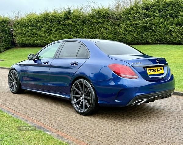 Used Mercedes C300 AMG line 245 HP (180 kW) 2020 Blue Sedan