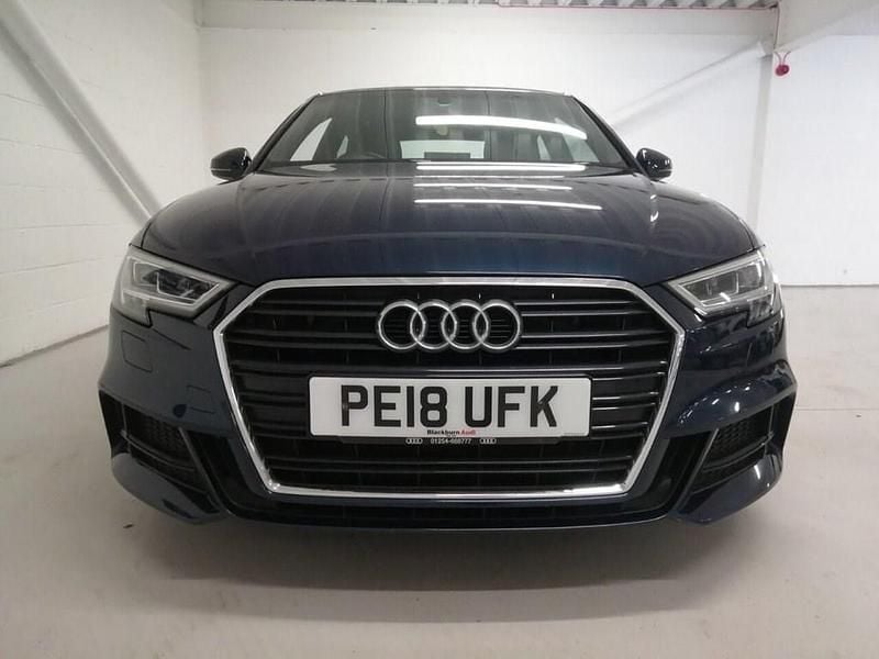 Begagnad Audi A3 S-Line 150 HK (110 kW) 2018 Blå Sedan