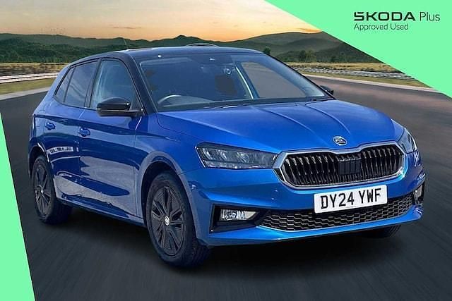 Race blue metallic black body / magic pearl effect roof Used 2024 Skoda Fabia Colour Edition Hatchback | £15,495 (Fair price) - Image 1/4