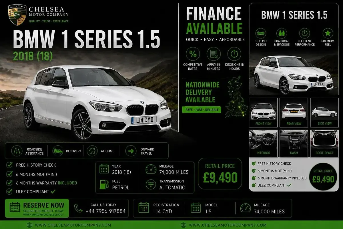 Used BMW 118 Sport Line 2018 White Hatchback