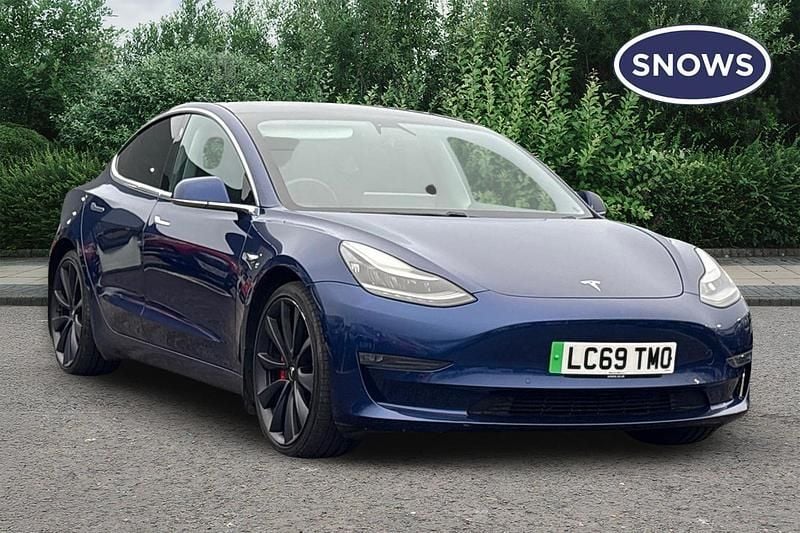 Used Tesla Model 3 Performance 461 kW (627 HP) 2019 Blue Sedan