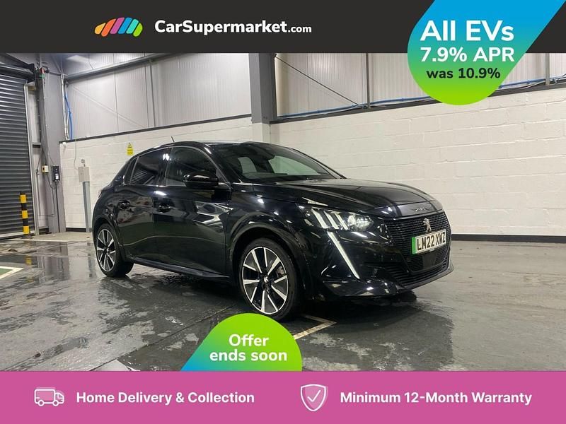 Black Used 2022 Peugeot e-208 Premium Hatchback | £13,397 (Fair price) - Image 1/4