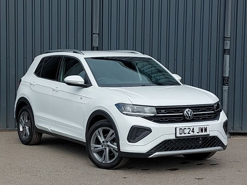 White New 2024 VW T-Cross R-line SUV | £24,498 (Super price) - Image 1/4