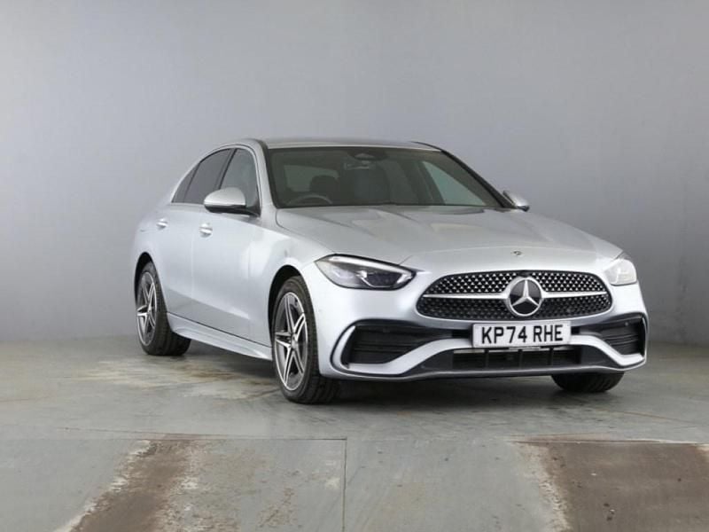 Hightech silver Used 2024 Mercedes C300e AMG line Sedan | £37,400 (Good price) - Image 1/4