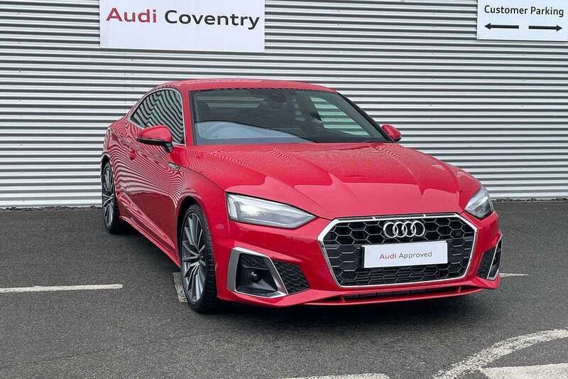 Progressive red metallic Used 2025 Audi A5 S-Line Coupe | £39,990 - Image 1/4