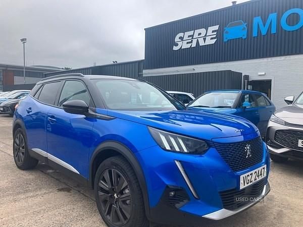 Blue Used 2021 Peugeot e-2008 Premium SUV | £13,785 (Fair price) - Image 1/4