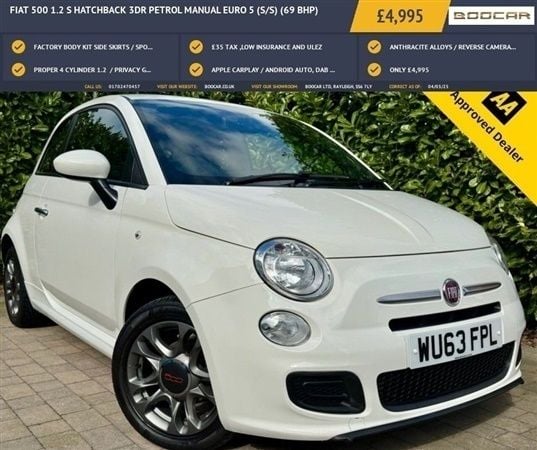 White Used 2013 Fiat 500 S Hatchback | £4,995 (A bit pricey) - Image 1/1