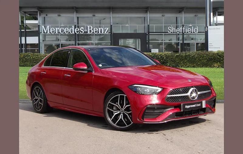 Used Mercedes C300e AMG Line Premium Plus 255 HP (187 kW) 2024 Red Sedan