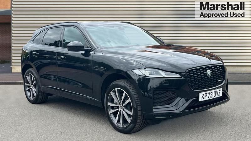 Santorini black metallic Used 2023 Jaguar F-Pace R-Dynamic SUV | £39,948 (Fair price) - Image 1/4