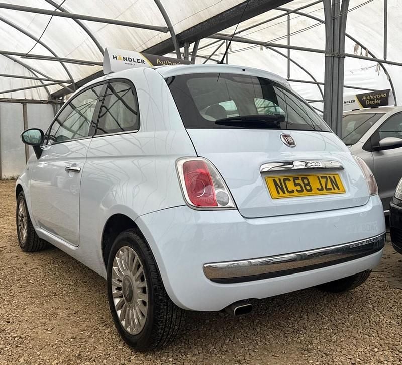 Used Fiat 500 Lounge 69 HP (50 kW) 2009 Blue Cabriolet