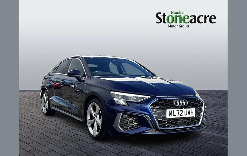 Blue Used 2022 Audi A3 S-Line Sedan | £18,000 (Good price) - Image 1/4