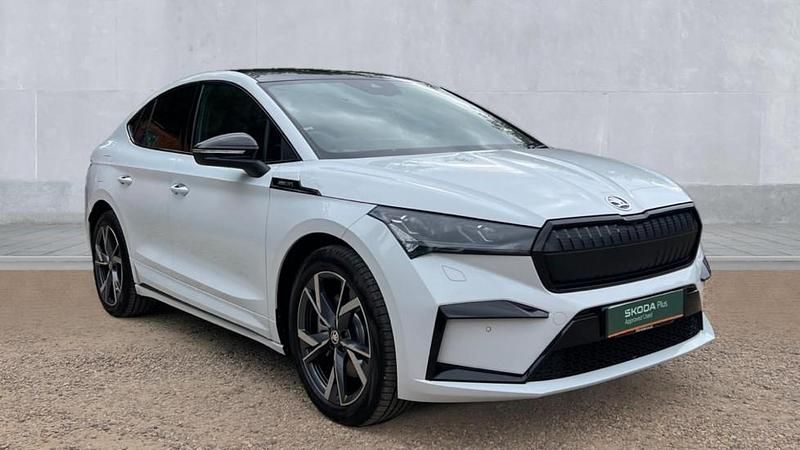White New 2025 Skoda Enyaq iV SportlinePlus SUV | £34,331 - Image 1/4