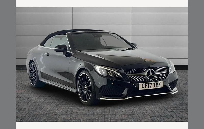 Obsidian black Used 2017 Mercedes C250 AMG line Cabriolet | £17,495 (Fair price) - Image 1/4