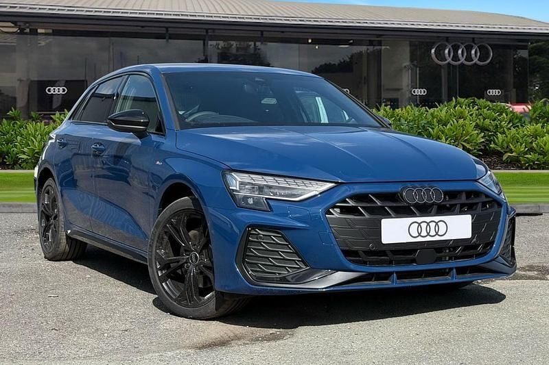 Blue New 2025 Audi A3 Sportback e-tron Black Edition Sedan | £35,980 (A bit pricey) - Image 1/4
