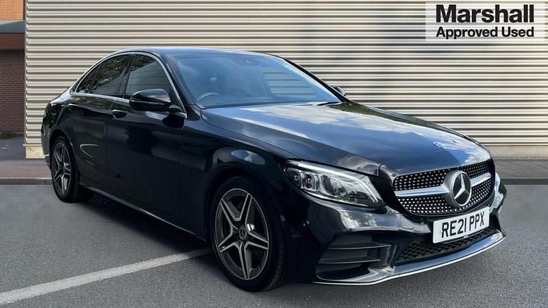 Black Used 2021 Mercedes C220 AMG line Sedan | £19,250 (Fair price) - Image 1/4