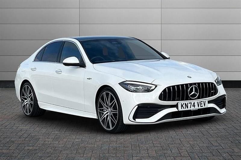 Polar white Used 2024 Mercedes C43 AMG Premium Plus Sedan | £48,990 (Fair price) - Image 1/4