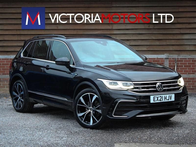 Black Used 2021 VW Tiguan R-line SUV | £21,995 (Good price) - Image 1/4