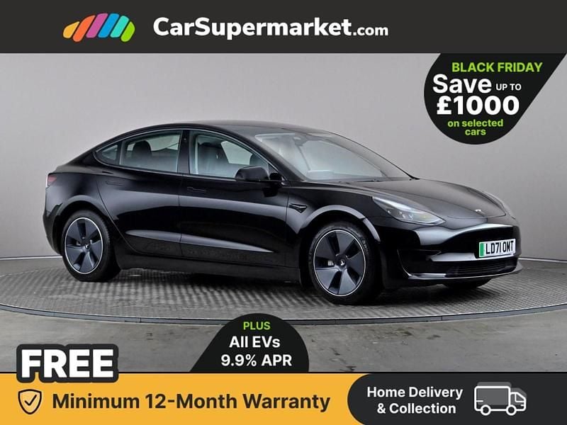 Black Used 2021 Tesla Model 3 Standard Range Sedan | £18,397 (Fair price) - Image 1/3