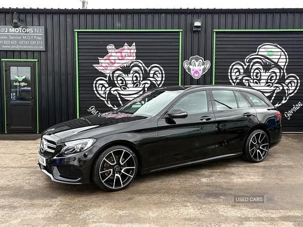Black Used 2018 Mercedes C220 AMG line Estate | £13,995 (Fair price) - Image 1/4