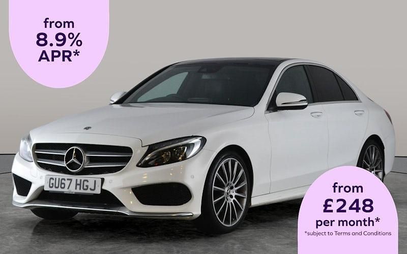 White Used 2017 Mercedes C200 AMG line Sedan | £14,084 (A bit pricey) - Image 1/2